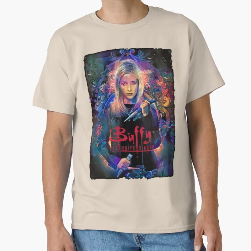 Film effrayant Vintage The Buffy Vampire Slayer films d'horreur T-shirt classique pour hommes grande taille hauts pour adultes S-6xl