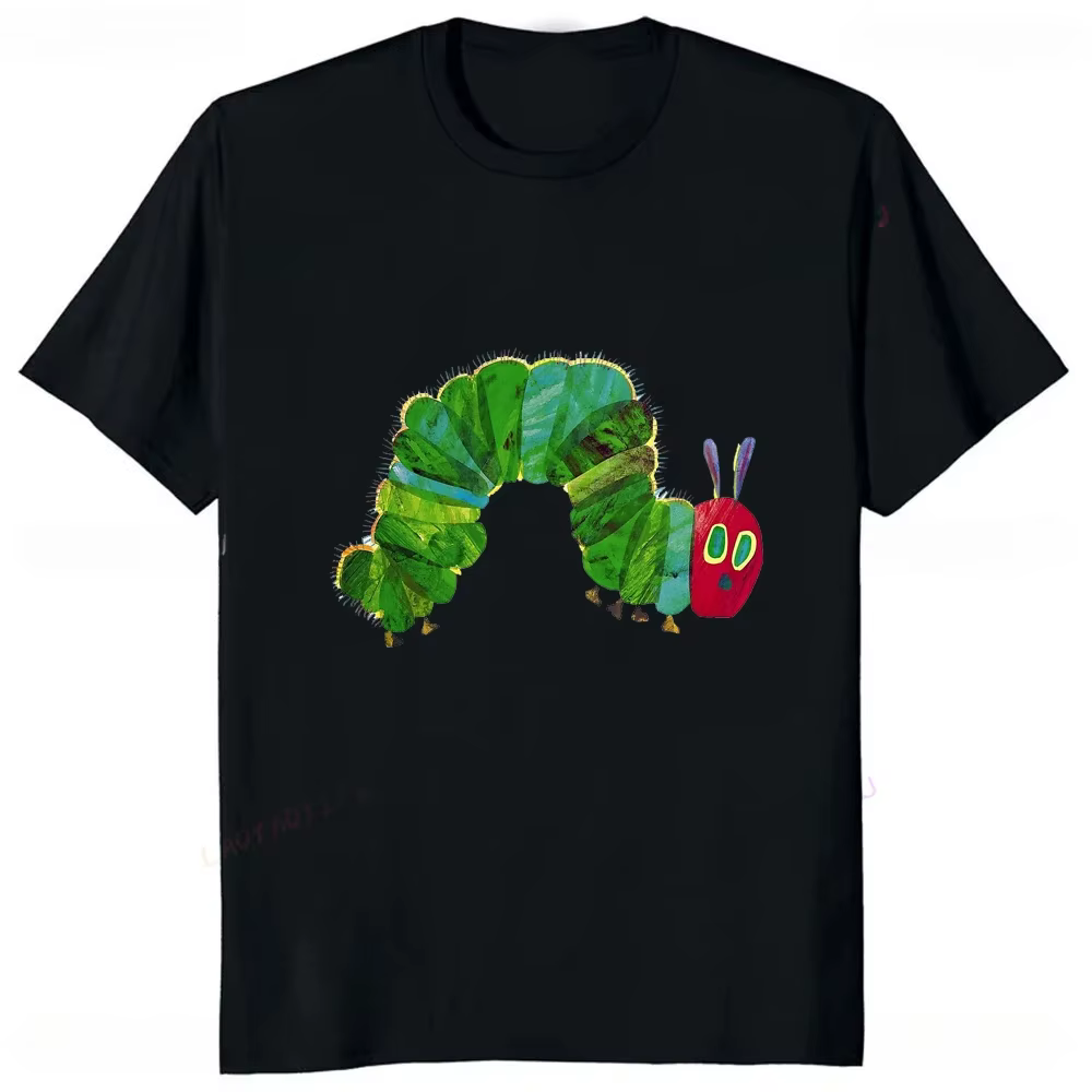 Le chenille très affamée dessin animé imprimé t-shirt Style d'été décontracté mode Couples vêtements Y2K Harajuku unisexe t-shirts
