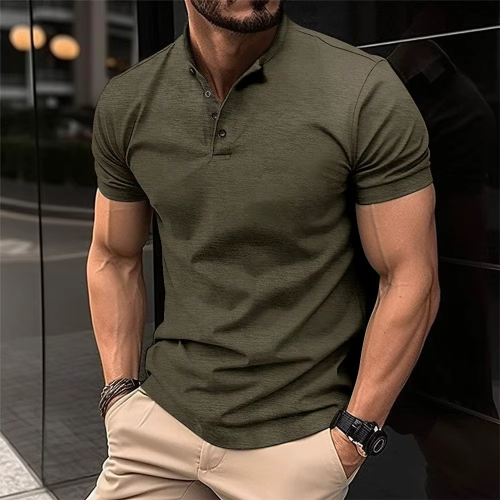Nouveauté 2026 – T-shirt Henley d'été pour homme