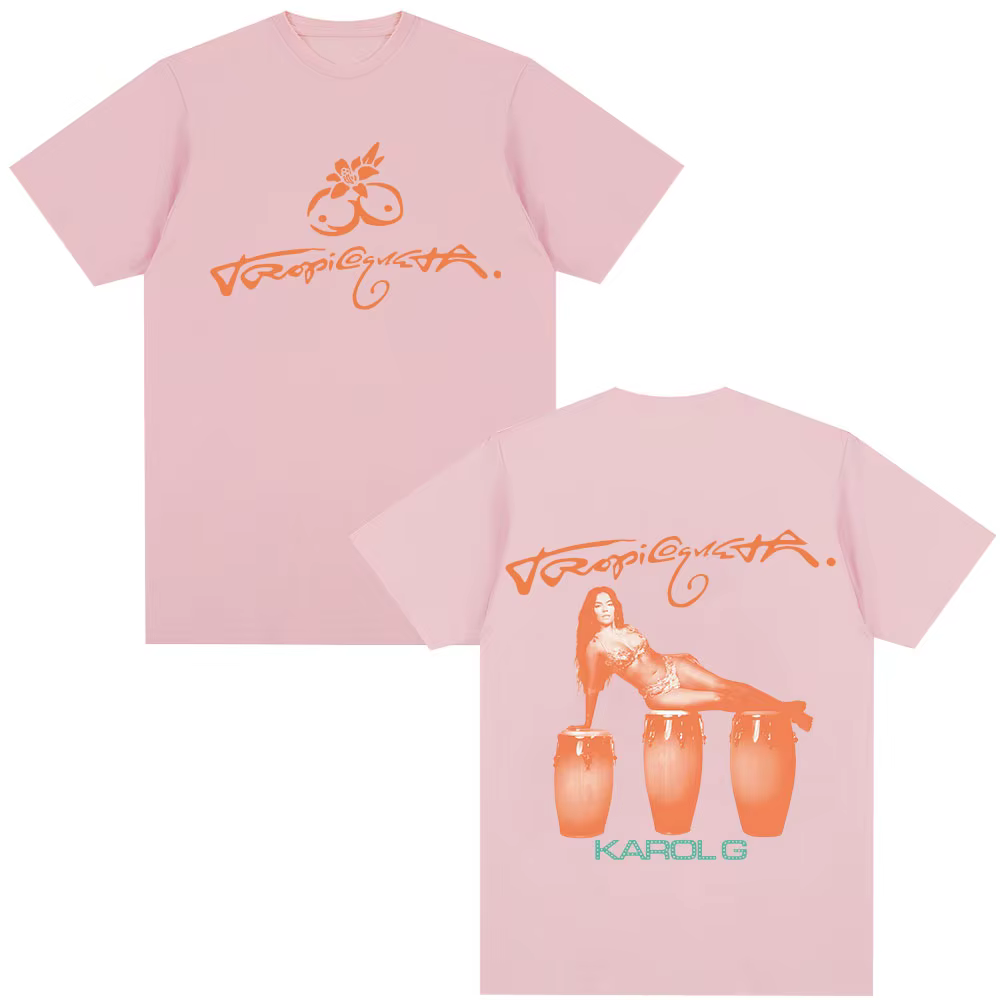 Karol G Tropicoqueta 2025 nouvel Album T-shirt hommes femmes vêtements Pop musique T-shirts décontracté coton à manches