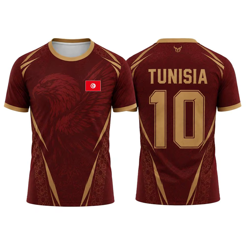 Maillot de sport à imprimé drapeau tunisien pour hommes