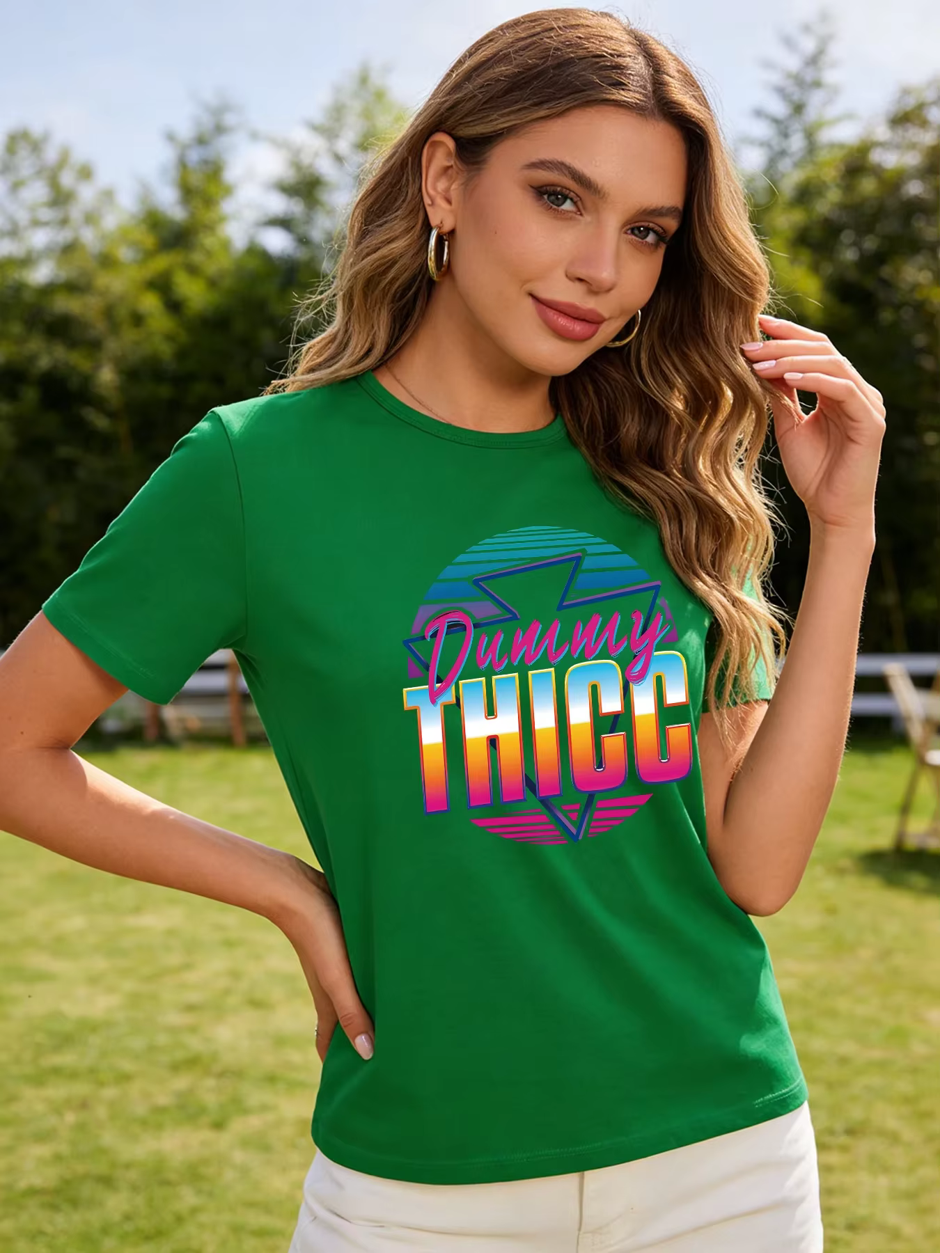 Nouveau T-shirt Femme Printemps/Été 2026 – Motif Rétro Années 80 – Col Rond Décontracté à Manches Courtes