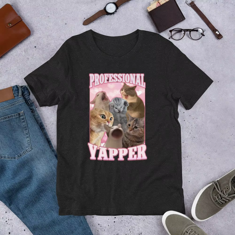 T-shirts imprimés avec des mèmes de chats amusants pour hommes et femmes