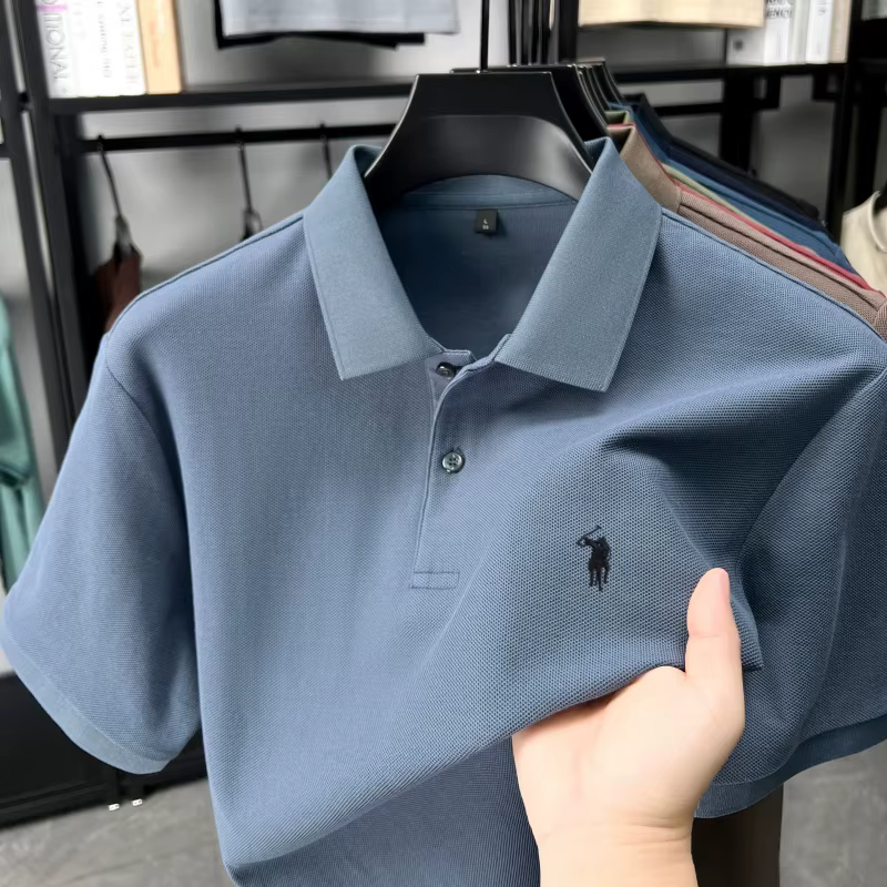 Designer marque 100% coton manches courtes polo chemise mode luxe pony broderie hommes été décontracté haute qualité golf T-shirt