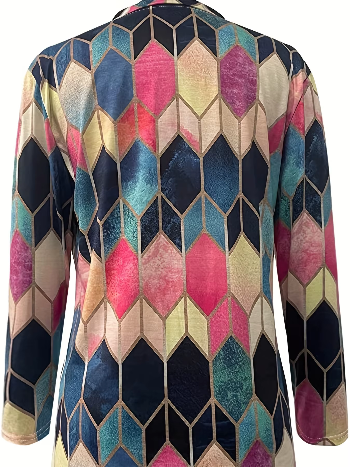 Haut polo élégant à fermeture éclair pour femme – Design géométrique