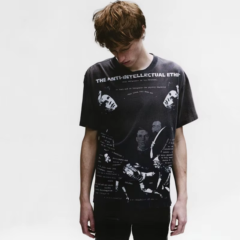T-shirts à manches courtes en coton rouge pour hommes et femmes