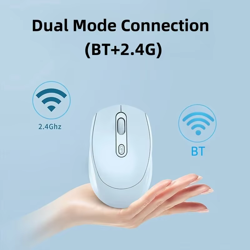 Souris sans fil, souris optique ergonomique compatible Bluetooth 2.4G, souris d'ordinateur pour ordinateur portable, PC, ordinateur portable, souris sans fil à batterie