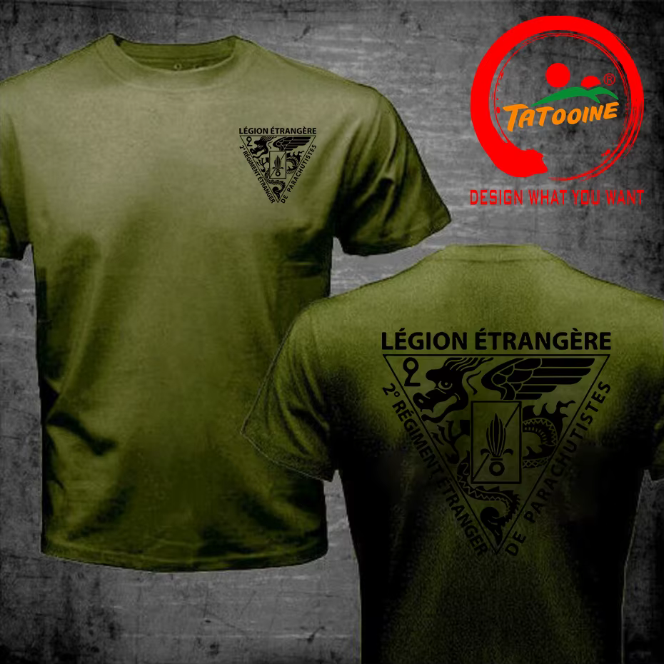 T-shirt en coton des forces spéciales de la légion étrangère française pour hommes