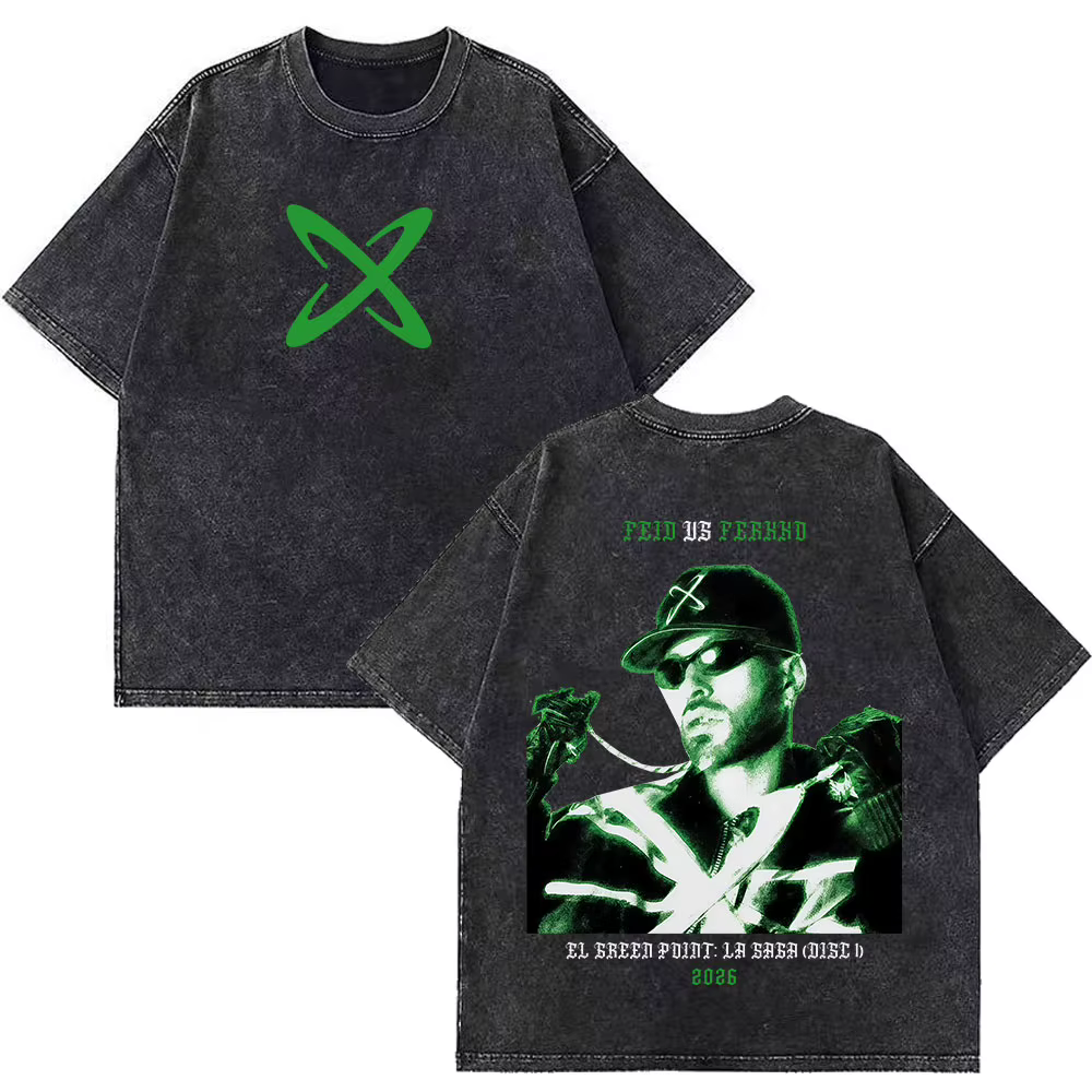 T-shirt vintage délavé imprimé Rapper Feid Ferxxo Tour 2026 pour hommes et femmes