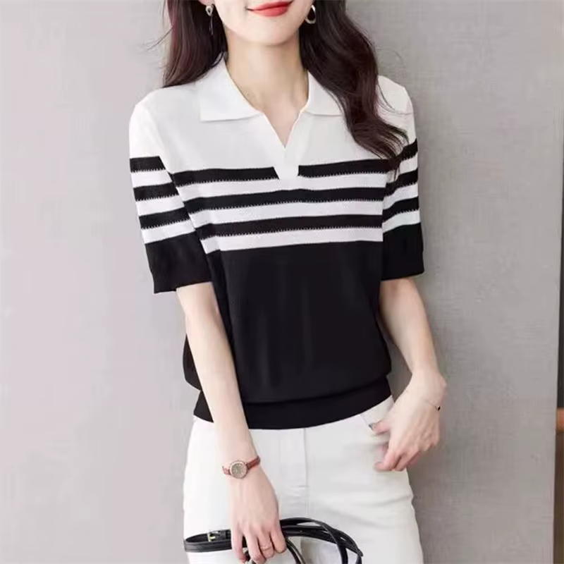 T-shirt à col polo pour femme