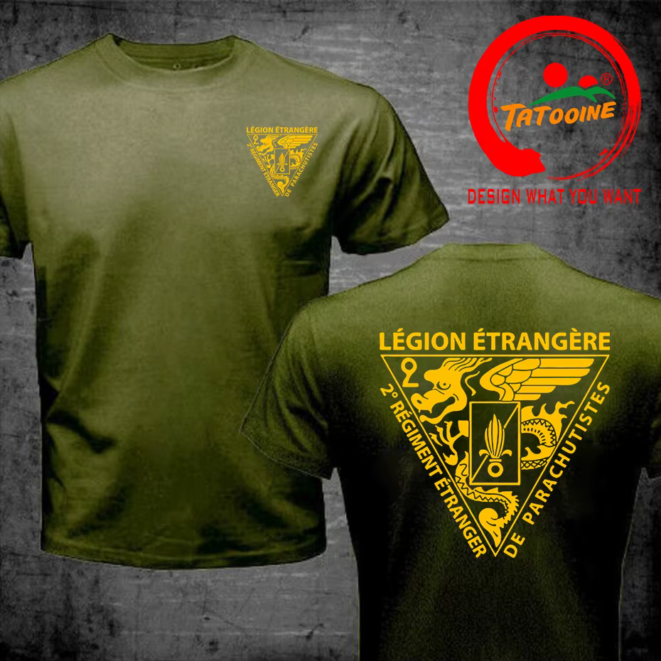 T-shirt en coton des forces spéciales de la légion étrangère française pour hommes