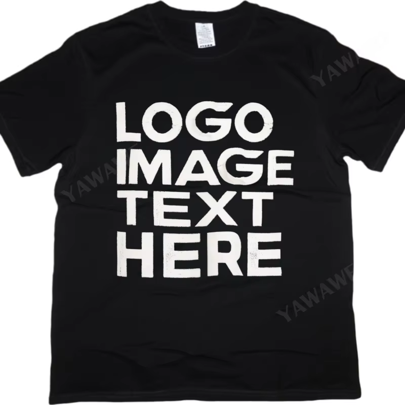 Pour homme votre design ici t-shirt d'été basique Logo Image texte ici manches courtes coton personnalisé col rond vêtements de rue