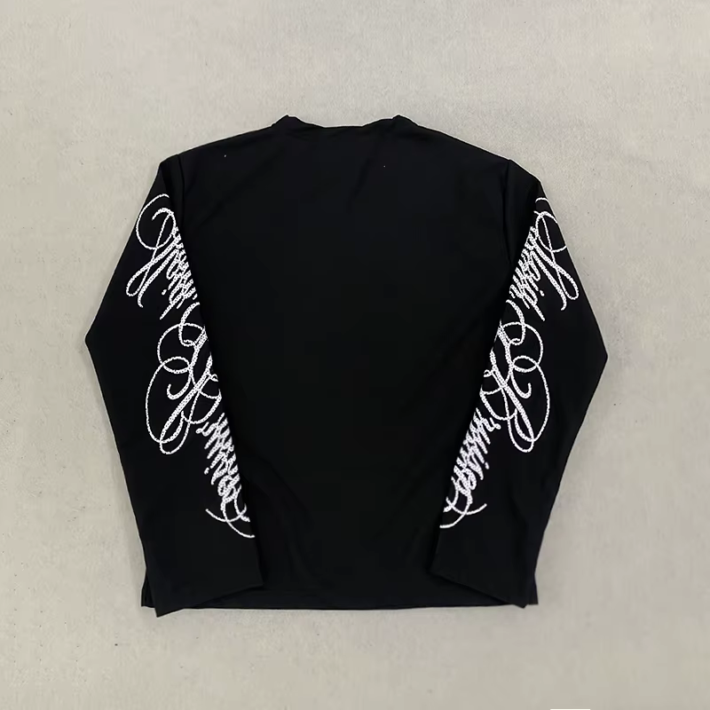T-shirt à manches longues personnalisé style INS pour hommes et femmes