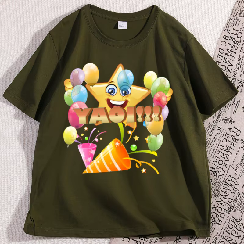 Pastel Yaoi esthétique t-shirt décontracté coton à manches courtes col rond t-shirts doux Kawaii graphique