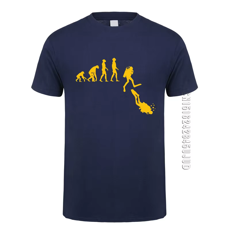 T-shirt de plongée en coton à col rond pour hommes