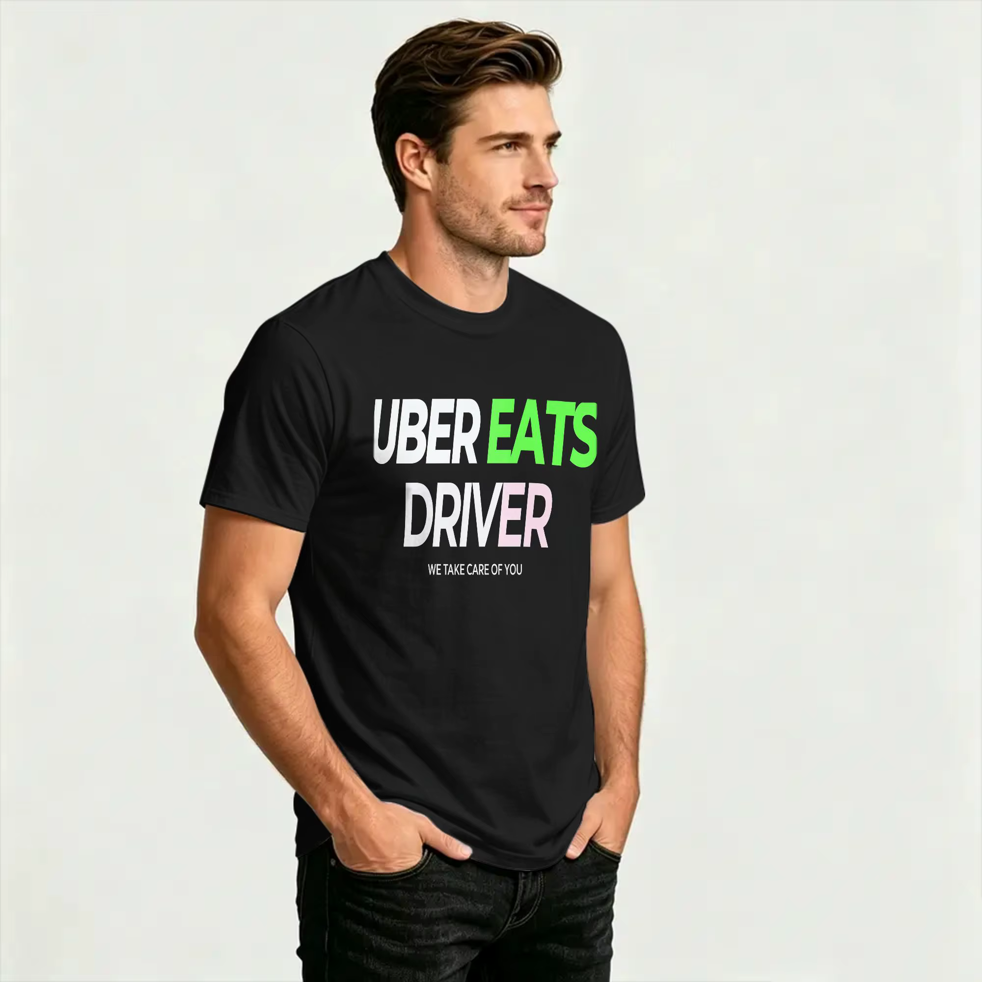 Humor U-uber Eats T-shirt de livraison pour hommes