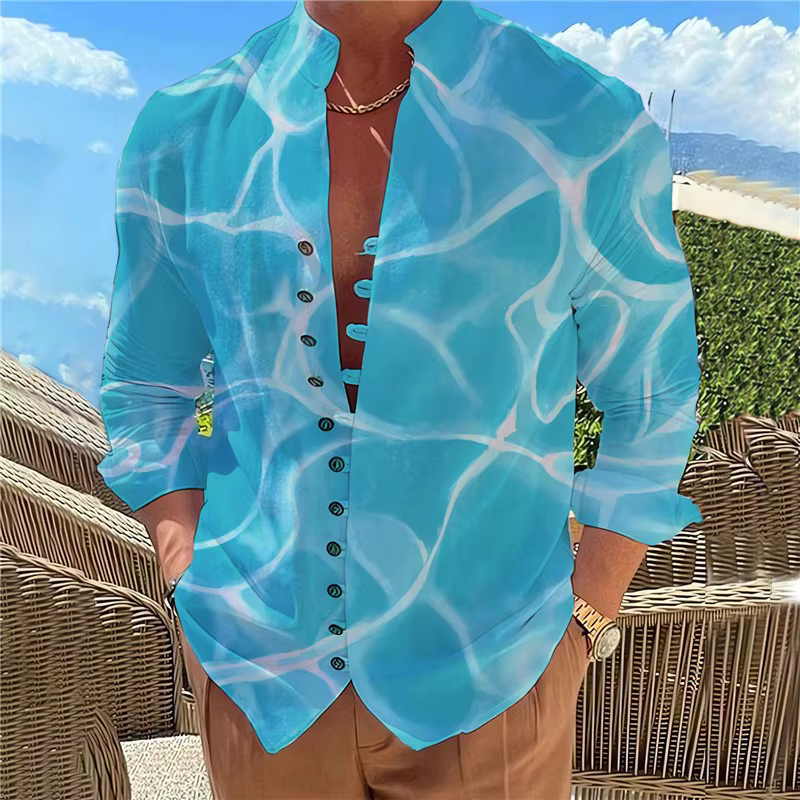 Chemise à imprimé graphique floral pour hommes