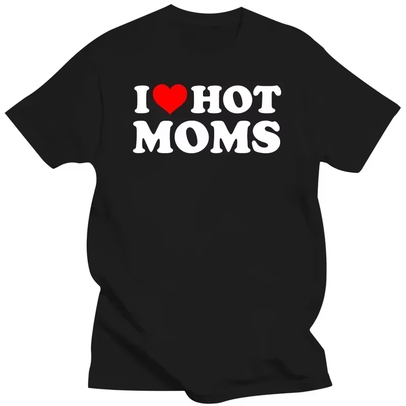 J'aime les mamans chaudes femmes t-shirt Hip Hop Style ample T-Shirts vêtements drôle coeur rouge amour mamans à manches courtes imprimé Streetwear