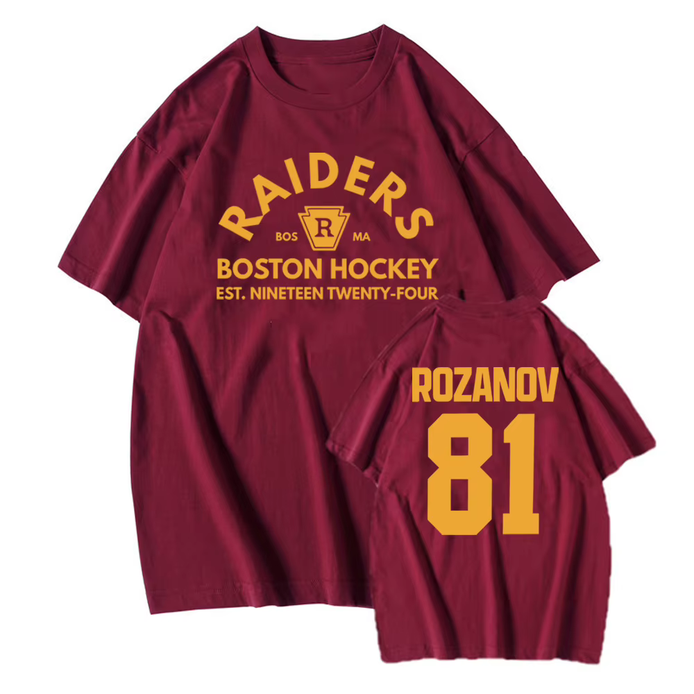 Ilya Rozanov 81-Boston Raiders chemise Hudson Williams Connor Storrie T-shirt chauffé rénov Tee