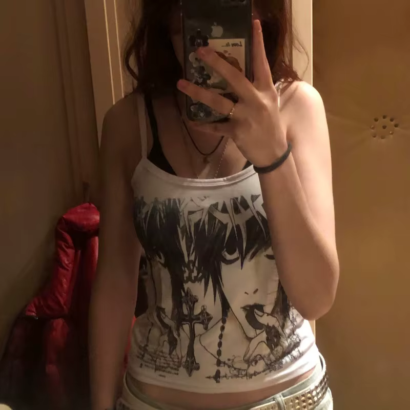 Vêtements féminins Grunge Goth Sexy Crop Tops pour femmes