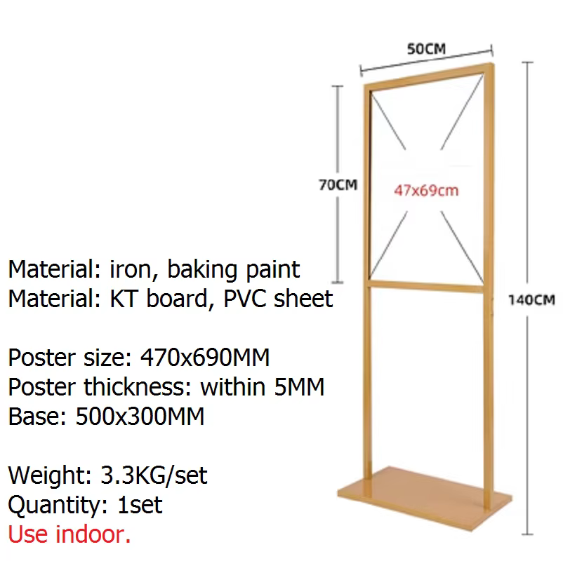 Panneau d'affichage de marque intérieure, support de panneau KT, panneau d'eau vertical au sol, affiche de rack, entrepôt