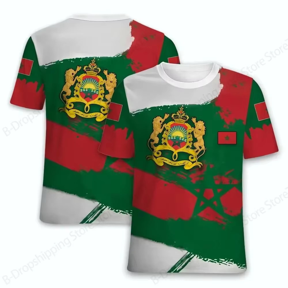 Drapeau marocain impression 3d T-shirt hommes femmes mode