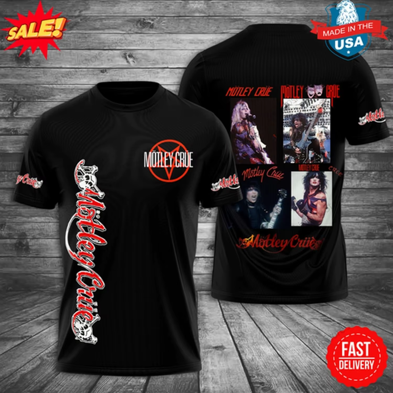 Metal Rock Band Motley Crue Tour impression 3d T-shirt hommes femmes mode Hip Hop décontracté à manches courtes hauts