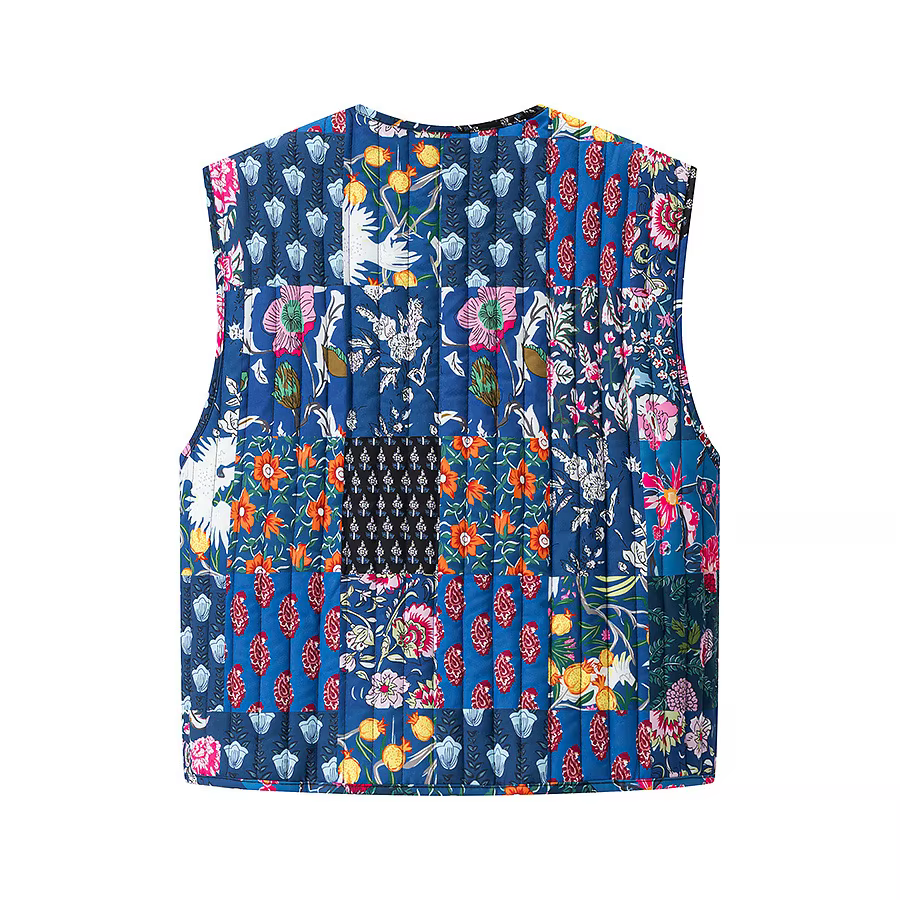 Nouvelle Collection 2025 – Gilet Imprimé Sans Manches Tendance pour Femme – Haut Simple Col V Style Décontracté en Tissu Polyester – Vêtement Transfrontalier