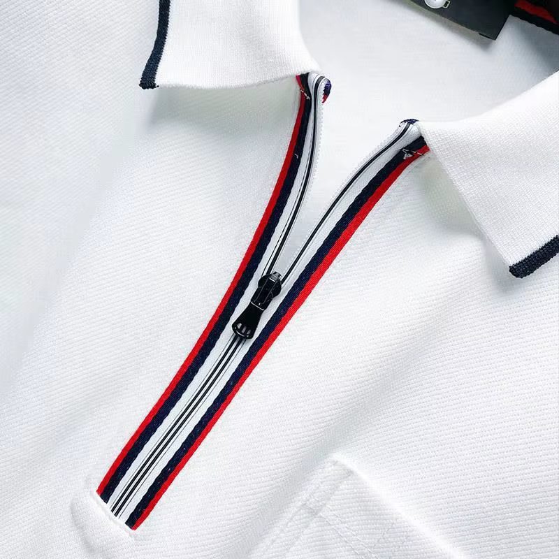 Polo à fermeture éclair pour homme, sweat-shirt blanc d'affaires, pulls de poche, formel, en vrac, une pièce, offres de vêtements originaux, média Emo