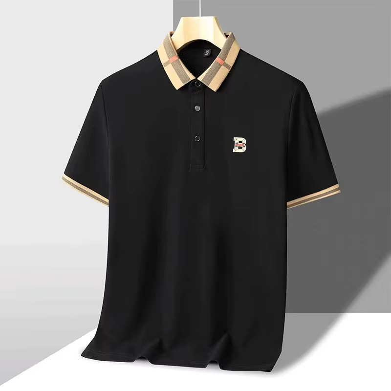 Marque de luxe logo polo à manches courtes hommes été nouveau haut de gamme en soie coton respirant Paul T-shirt mode