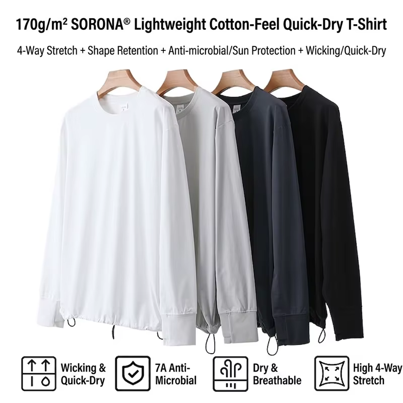 T-shirt à manches longues pour homme – Antibactérien 7A