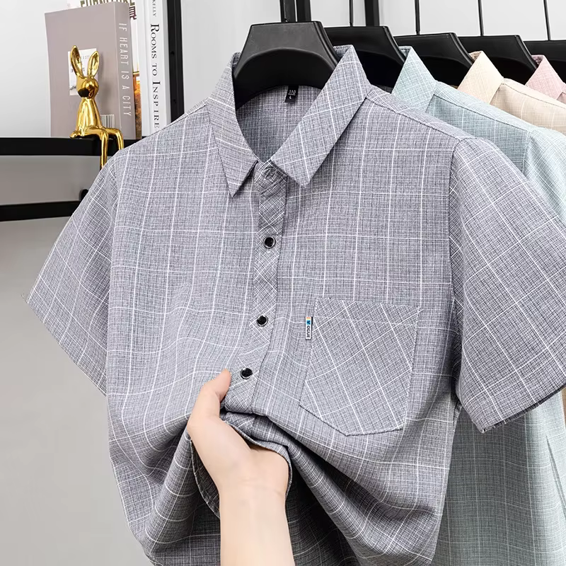 Chemises polo à motif écossais pour hommes