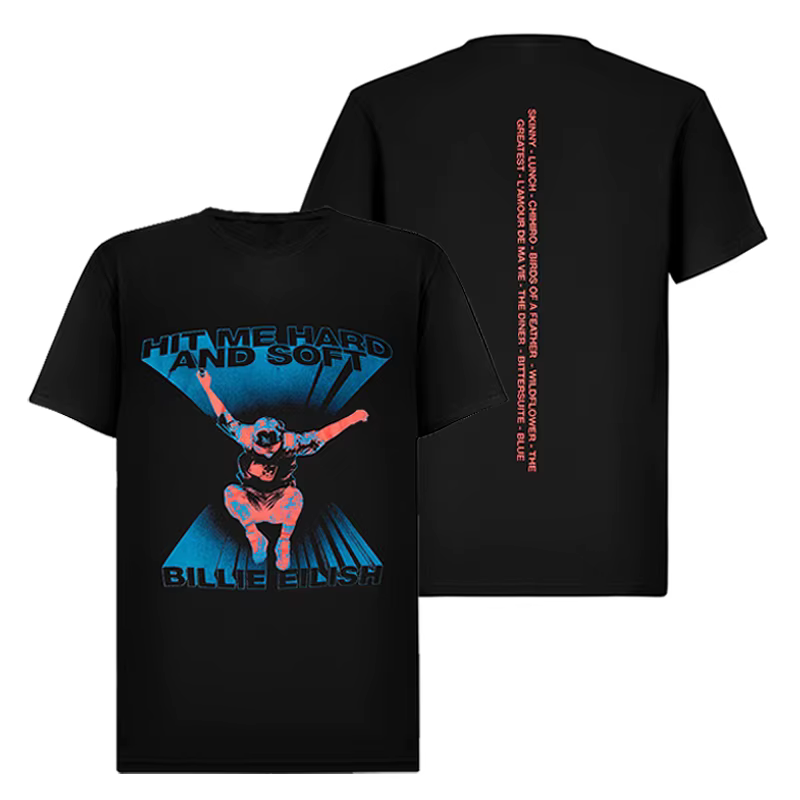 Top Billie Eilish - Chanteuse américaine - Style rock - Streetwear décontracté américain - T-shirt à manches courtes pour hommes et femmes
