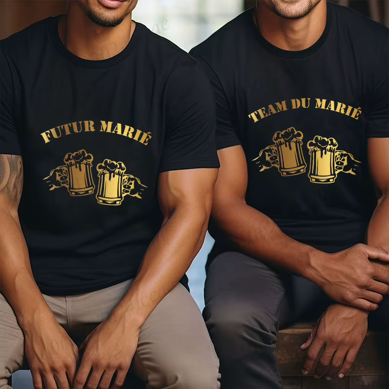 T-shirt pour homme, équipe du marié français Evg