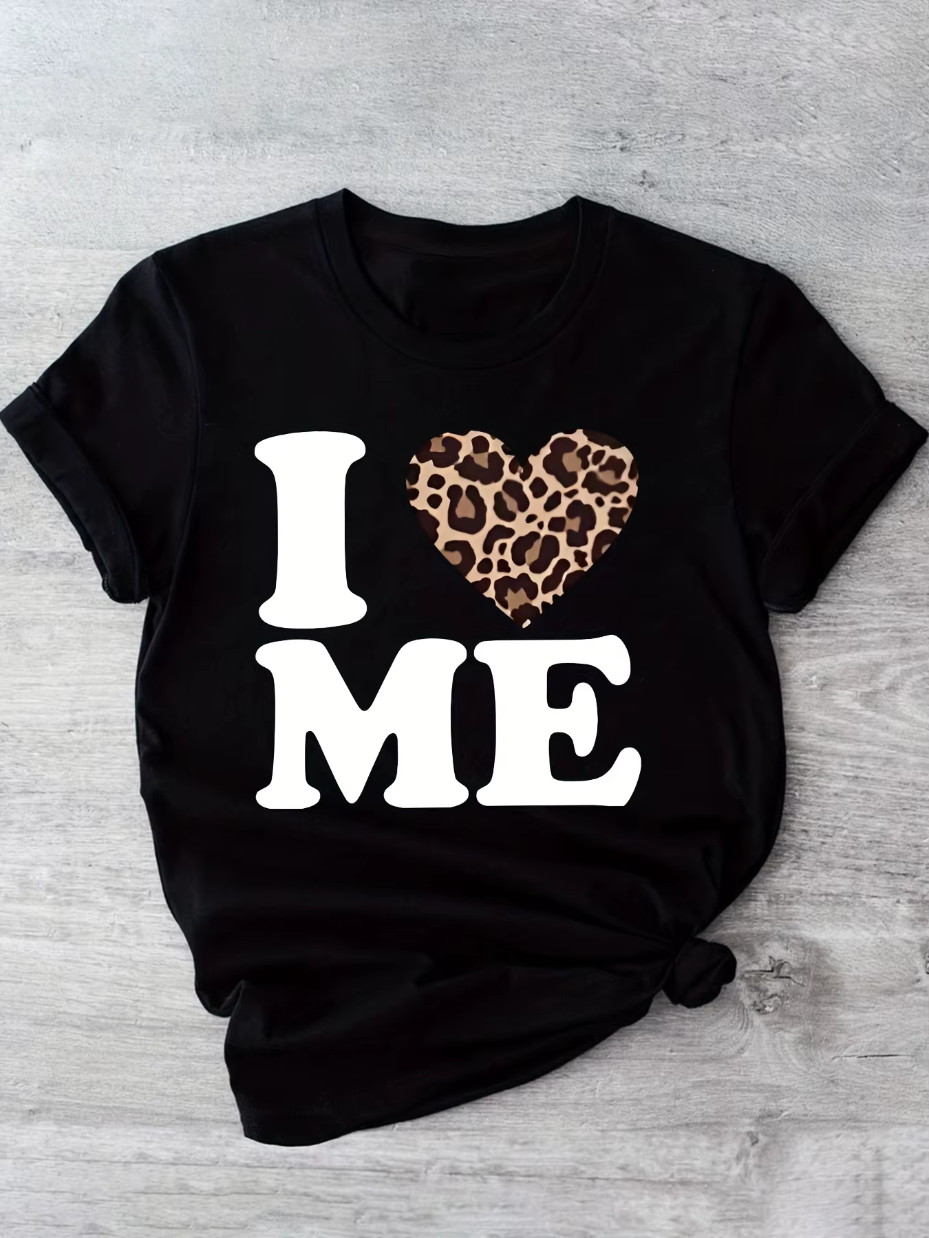 T-shirt imprimé cœur léopard I Me pour femme