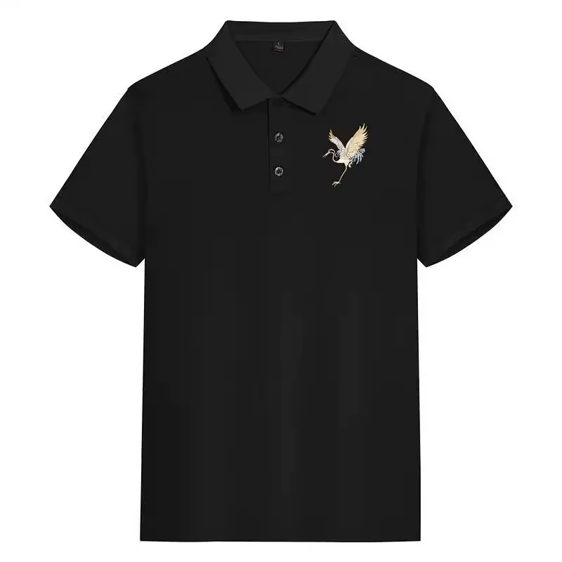 Polo à manches courtes pour homme avec broderie CraneTops