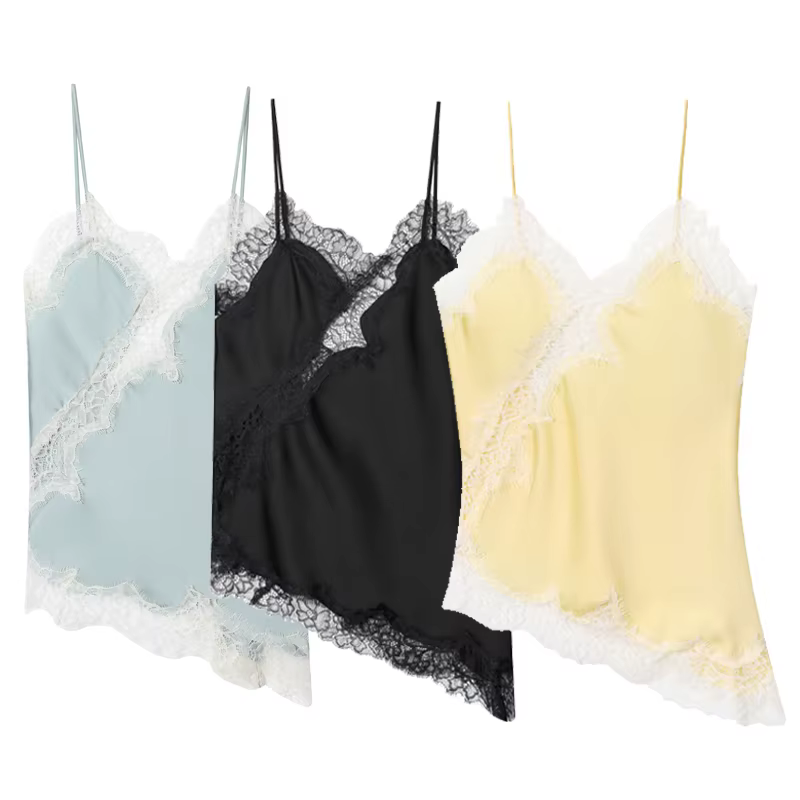 HXAO 2025 femme asymétrique haut à bretelles femmes Sexy noir jaune bleu