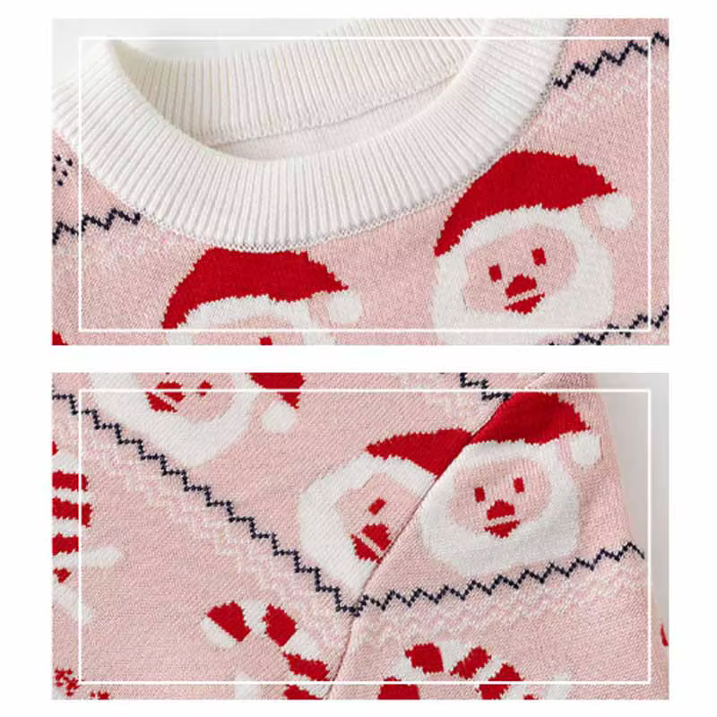 Chandails de noël enfants dessin animé haut filles à manches longues col rond pull automne nouveau tricots de style