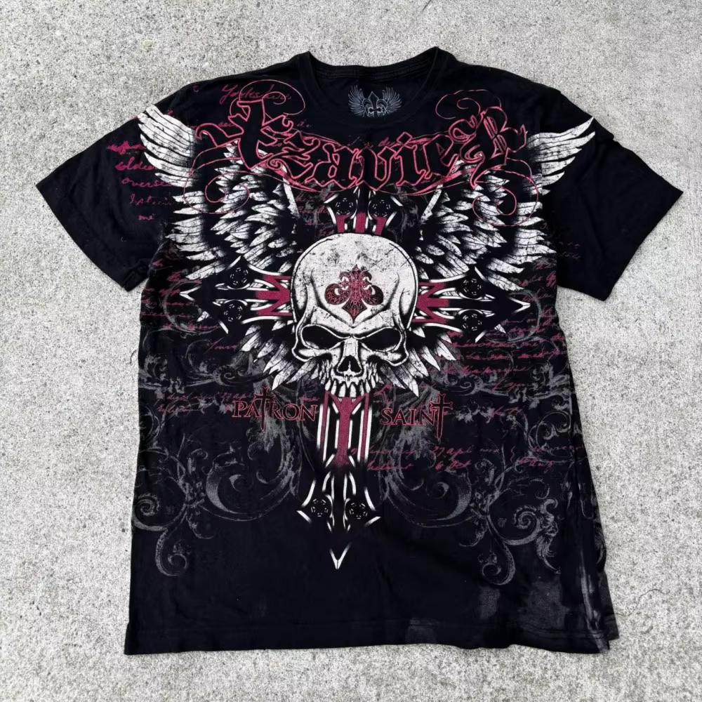 T-shirt pour homme à imprimé crâne américain