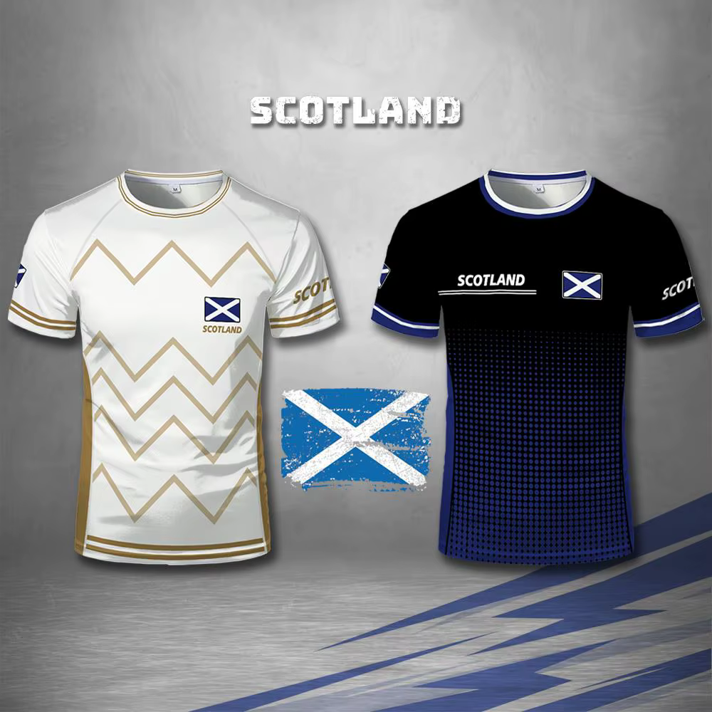 T-shirt unisexe à motif drapeau écossais pour homme