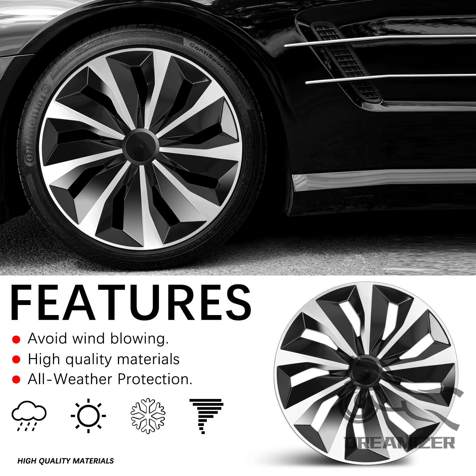 4 pièces 15/16 pouces TT capuchon de moyeu Automobile pour couvercle de roue universel pièces de rénovation de remplacement de voiture accessoires de couverture complète capuchon de moyeu
