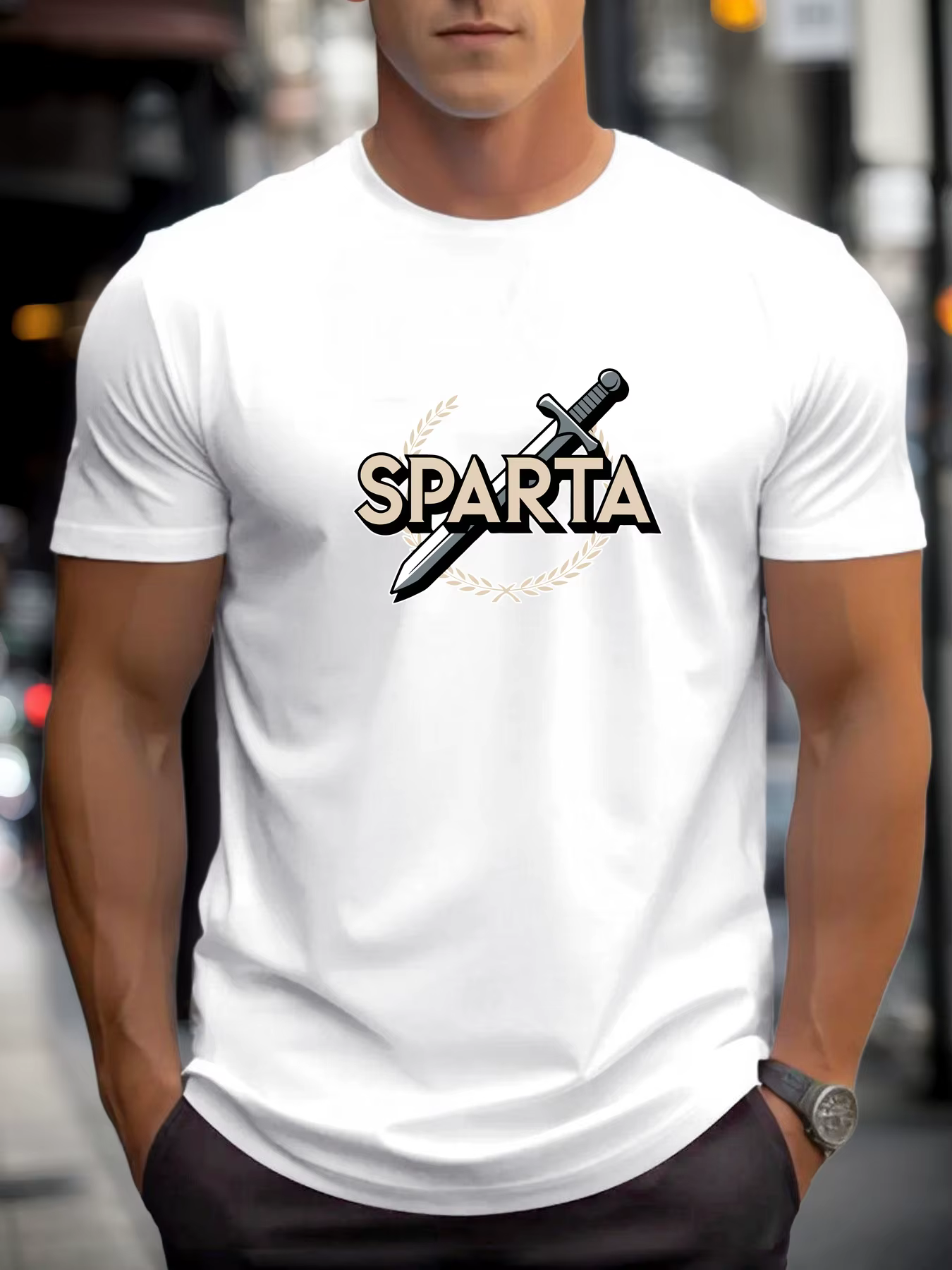 T-shirts pour hommes spartiate 100 % coton impression graphique été t-shirt col rond décontracté respirant style de rue haut quotidien