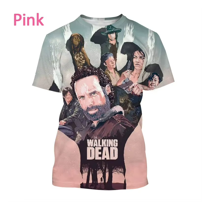 T-shirt imprimé en 3D de la série TV classique d'horreur The Walking Dead