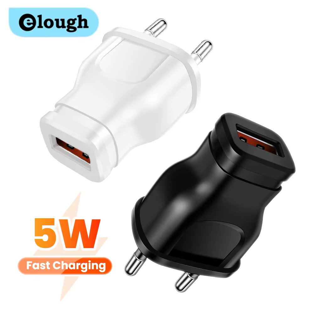 Elough 1A 5W chargeur de voyage USB unique USB vers prise de Conversion ue/US