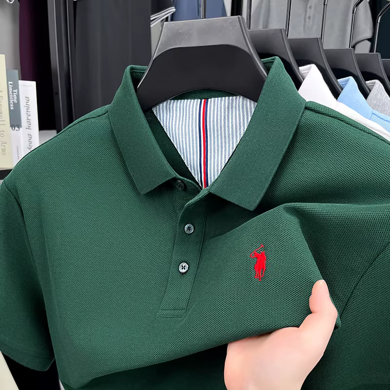 Marque haut de gamme 100% coton manches courtes polo shirt hommes luxe classique vente chaude poney broderie mode