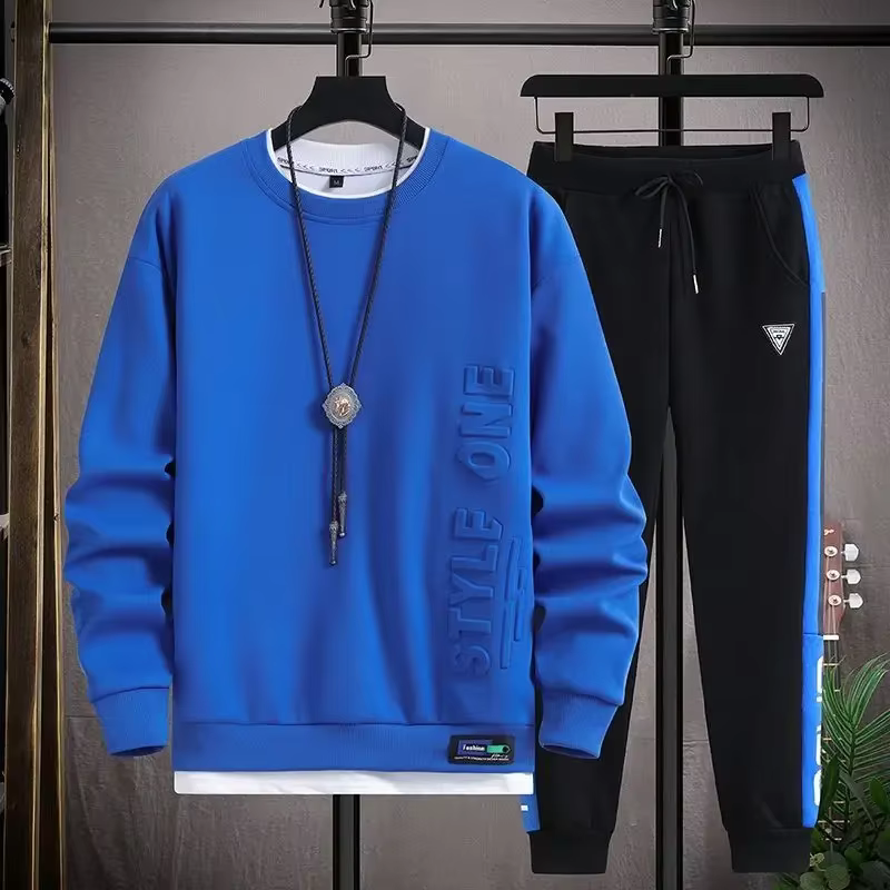 Ensemble t-shirt et pantalon blanc uni pour hommes