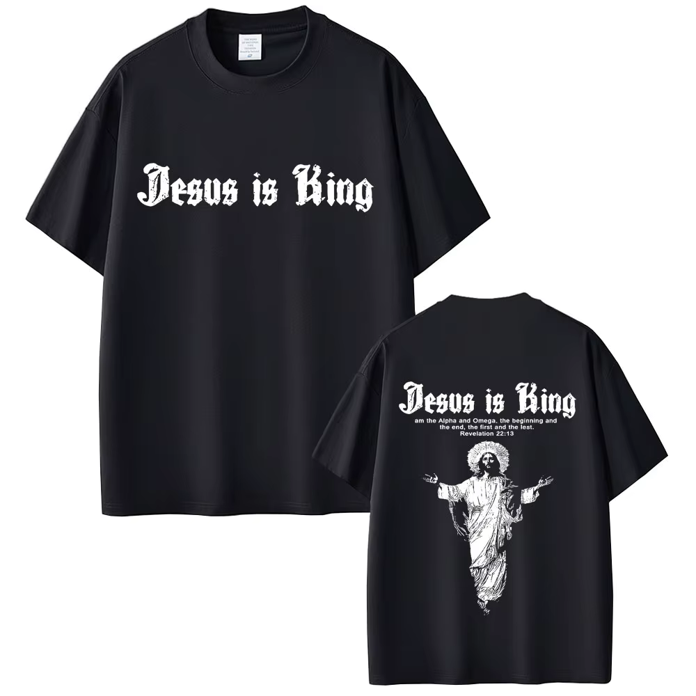 Jésus est roi T-shirt graphique chrétien religieux à manches courtes T-shirts été hommes femmes mode gothique Rock