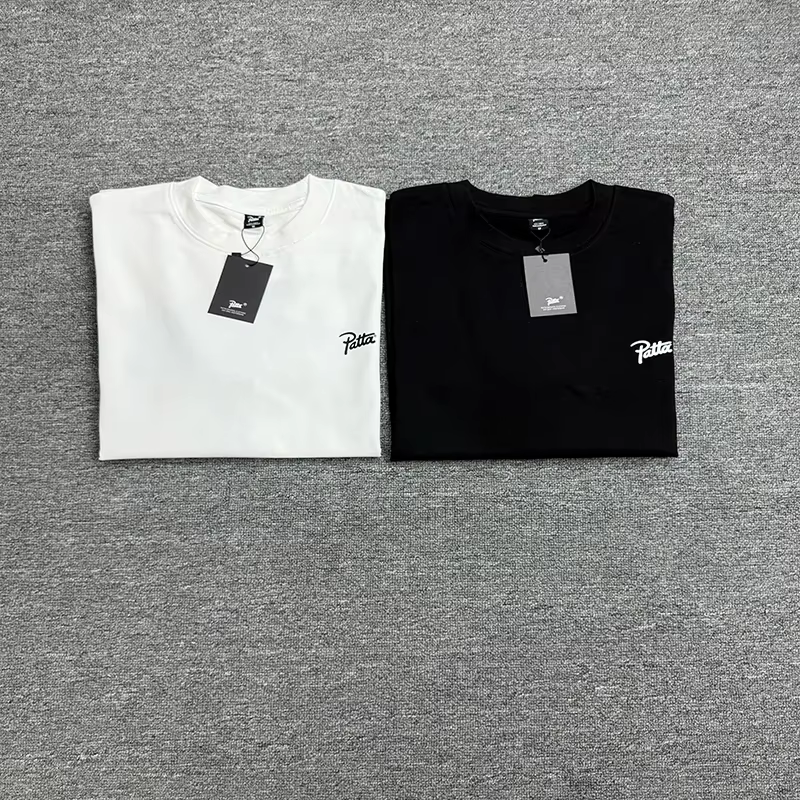 Nouveauté T-shirt Patta Style Streetwear Américain avec Imprimé Palmiers et Étoiles Hauts à Manches Courtes pour Homme