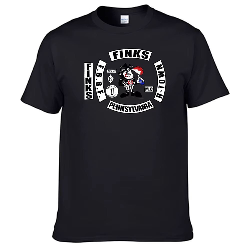 T-shirt Hurcycles Club The Finks Mc pour homme, chemise 100% coton, N01