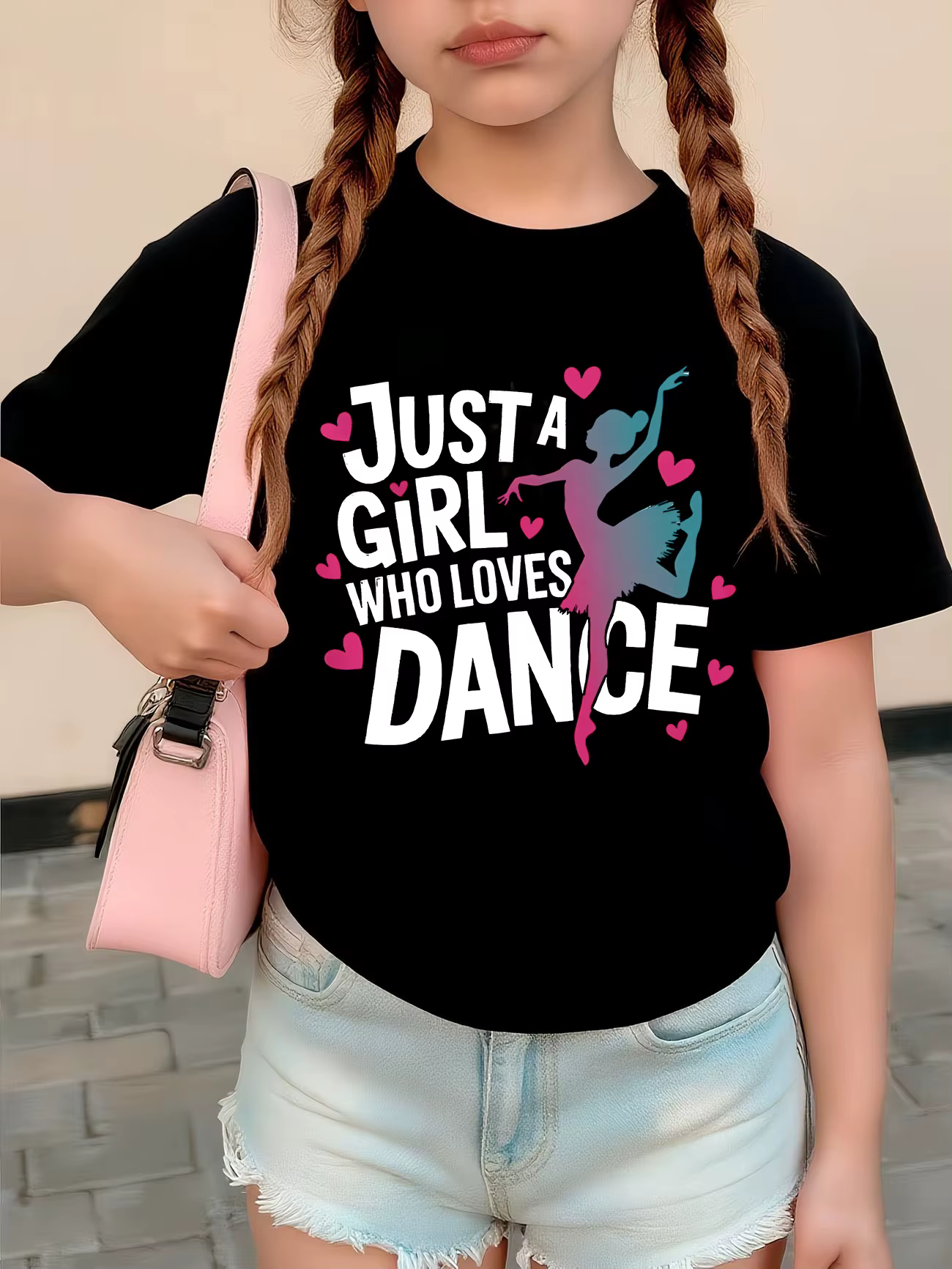 T-shirt graphique drôle « Just A Girl Who Loves Dance » pour enfants et filles